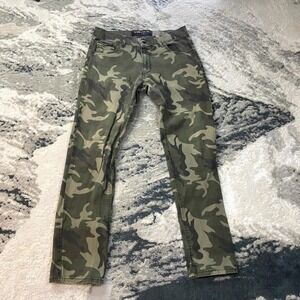 WT02 Pants Womens 32x32 Multi Camouflage Straight Leg Cotton Stretch Low Rise